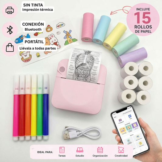 Mini Impresora Portátil Sin Tinta con Bluetooth